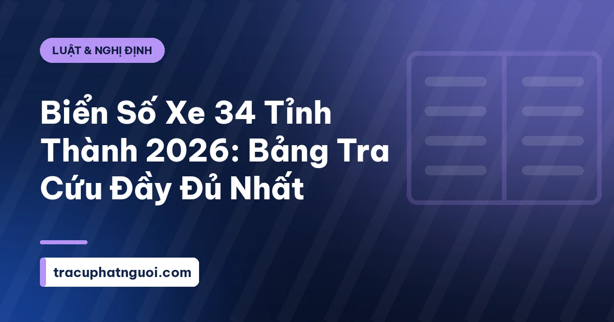 Biển Số Xe 34 Tỉnh Thành 2026: Bảng Tra Cứu Đầy Đủ Nhất