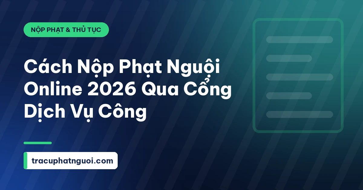 Cách Nộp Phạt Nguội Online 2026 Qua Cổng Dịch Vụ Công