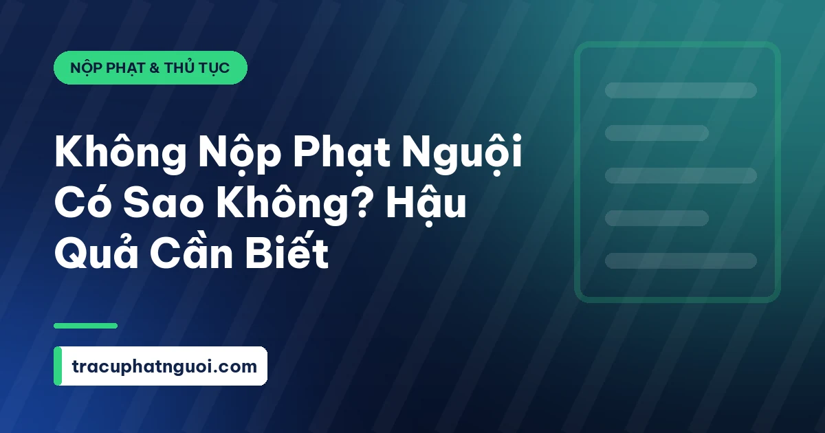 Không Nộp Phạt Nguội Có Sao Không? Hậu Quả Cần Biết