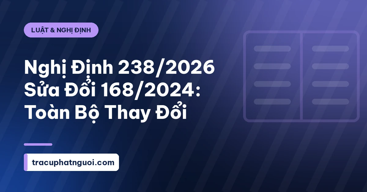 Nghị Định 238/2026 Sửa Đổi 168/2024: Toàn Bộ Thay Đổi