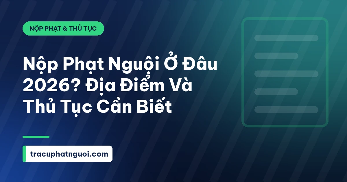 Nộp Phạt Nguội Ở Đâu 2026? Địa Điểm Và Thủ Tục Cần Biết