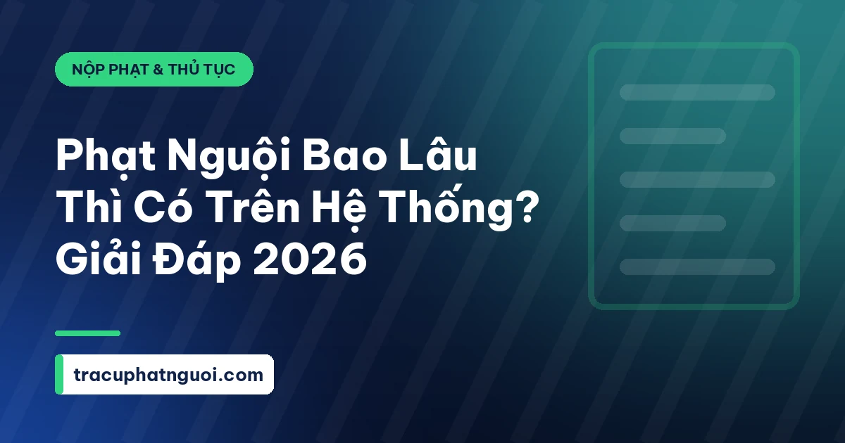 Phạt Nguội Bao Lâu Thì Có Trên Hệ Thống? Giải Đáp 2026