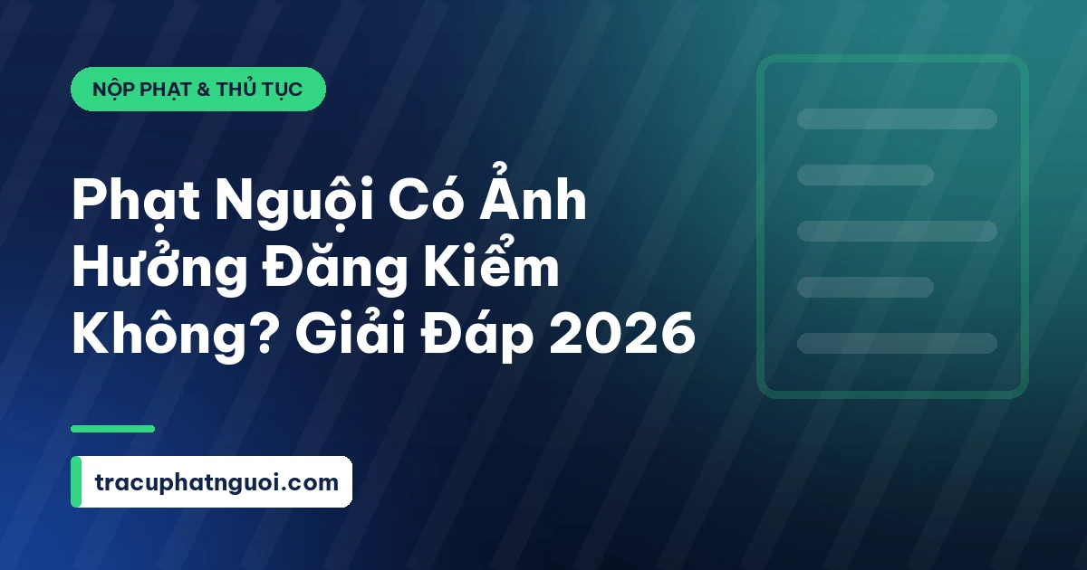 Phạt Nguội Có Ảnh Hưởng Đăng Kiểm Không? Giải Đáp 2026