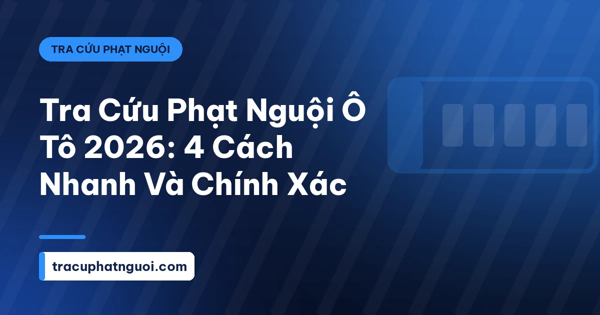Tra Cứu Phạt Nguội Ô Tô 2026: 4 Cách Nhanh Và Chính Xác
