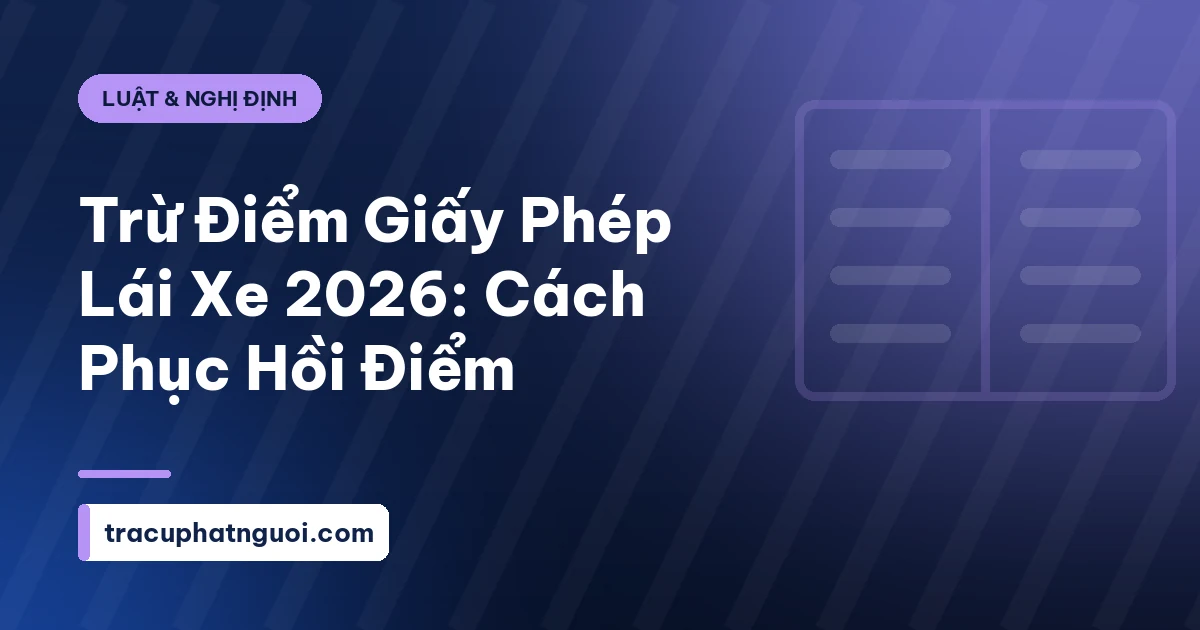 Trừ Điểm Giấy Phép Lái Xe 2026: Cách Phục Hồi Điểm
